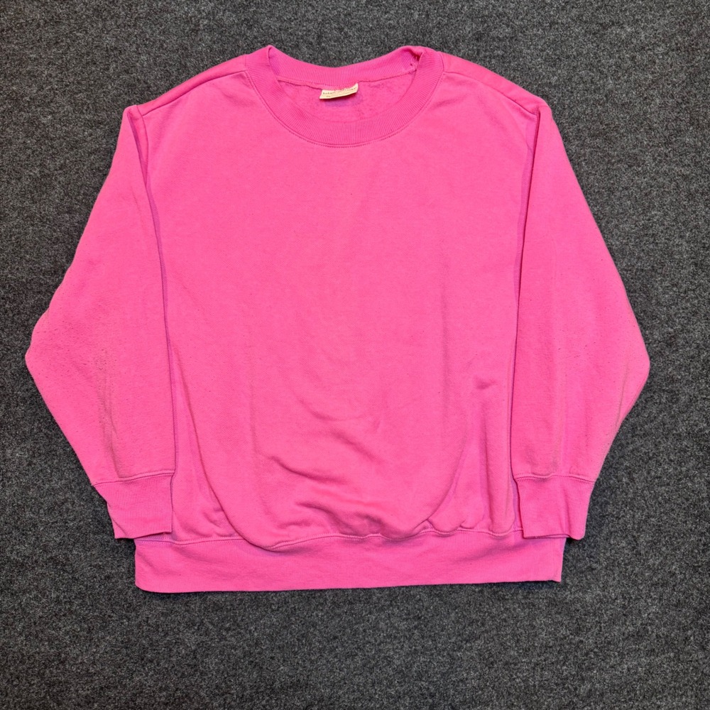 Bobbie Brooks Plus Size 2X Hot Pink Crew Neck Sweatshirt Fleece Pullover